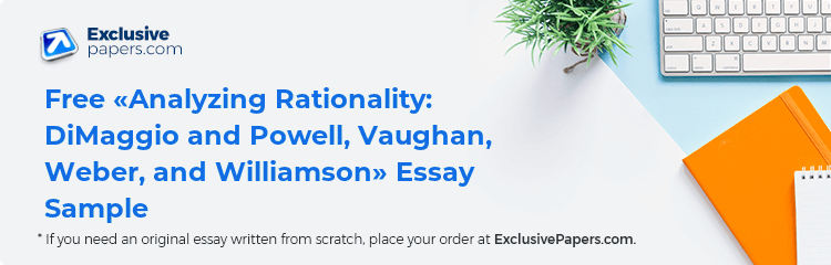 Free «Analyzing Rationality: DiMaggio and Powell, Vaughan, Weber, and Williamson» Essay Sample