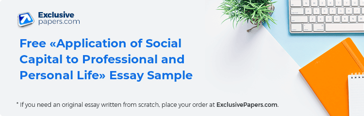 Free «Application of Social Capital to Professional and Personal Life» Essay Sample