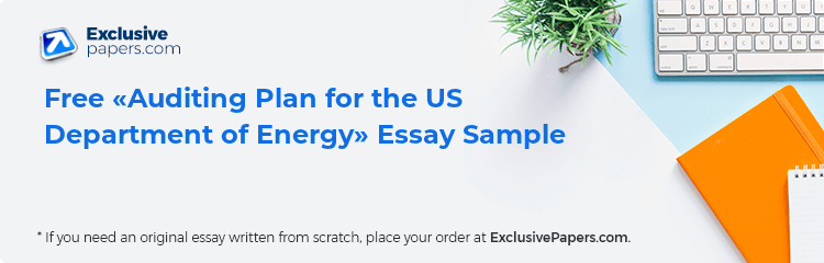 Free «Auditing Plan for the US Department of Energy» Essay Sample