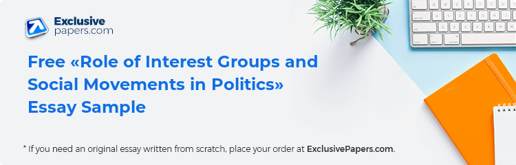 Free «Role of Interest Groups and Social Movements in Politics» Essay Sample